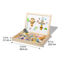 Dimensions of the Montessori Magnetic Circus Board toy made for toddlers.