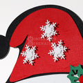 Snowflake decorations on the Montessori Snowman's hat.
