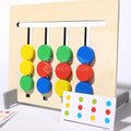 All the colorful pieces of the Montessori Double-Sided Matching game shown.