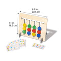 Dimensions of the wooden board of the Montessori Double-Sided Matching Game.
