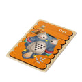 Owl orange double-sided puzzle for toddlers on a white background.