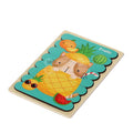 Cat and fruits stick puzzle from Montessori Generation.