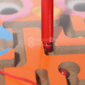 Extreme closeup of the magnetic pen that guides a ball through the Montessori Magnetic Maze.