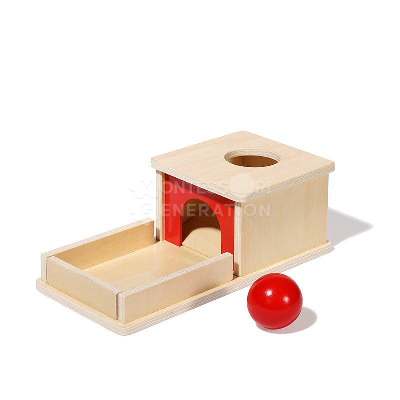 Montessori Object Permanence Box on the white background.