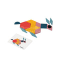 A rabbit made of the pieces of Montessori Shape Puzzle.