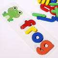 Green frog spelling card that is a part of the Montessori Wooden Spelling Game.
