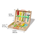 The dimensions of the wooden Montessori toy called Wooden Toolbox.